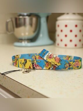 Cow and Chicken Lanyard Cartoon Network 90s Retro Key ID Holder